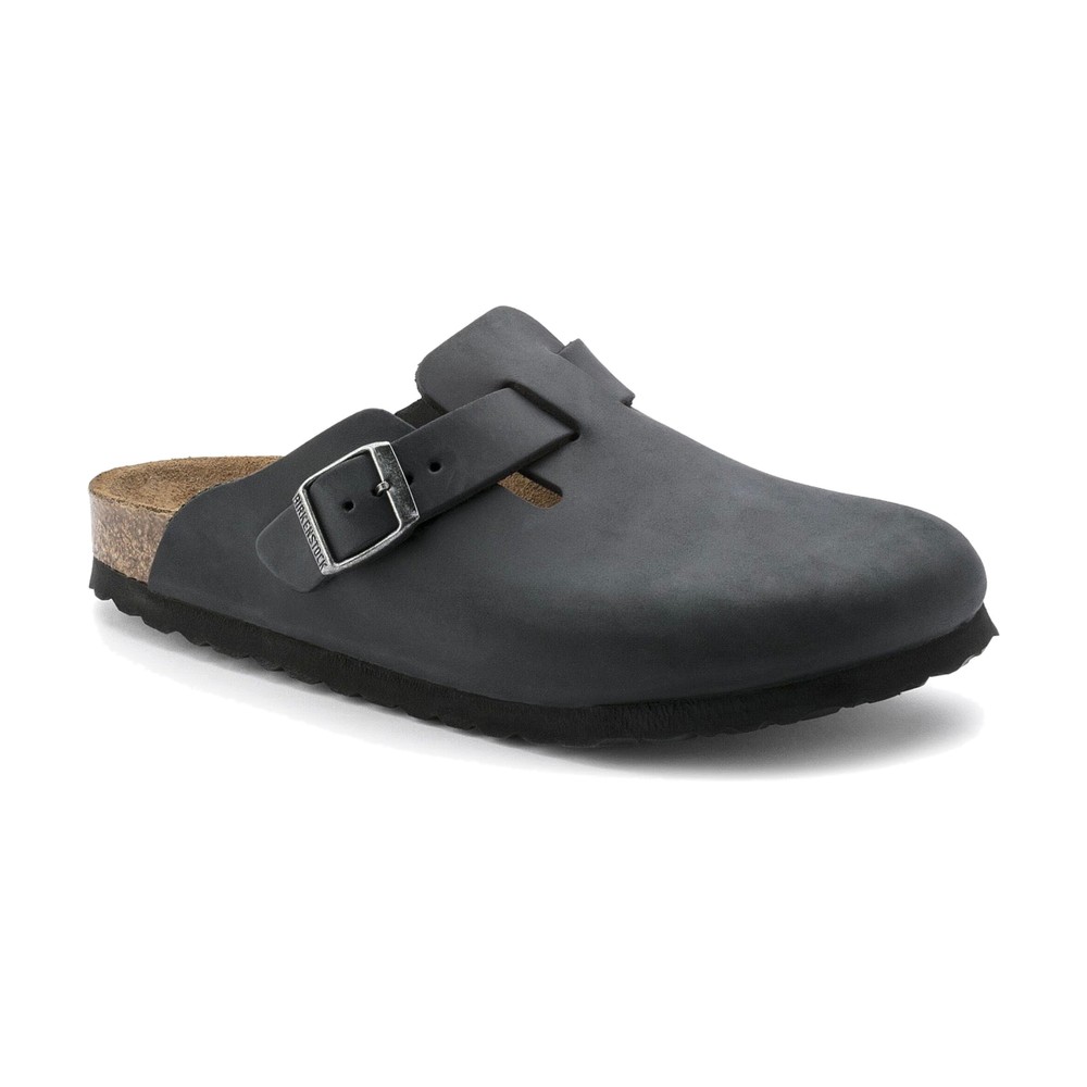10187385078039-0 כפכפי Birkenstock Boston leather oiled black